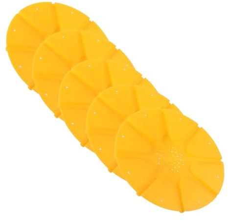 SHINEOFI Disque D'évasion des Abeilles Lot de 5 Pièces 8 Voies en Pp Orange Rond Accessoire Apiculture Pratique pour Transfert de Colonie pour Apiculture