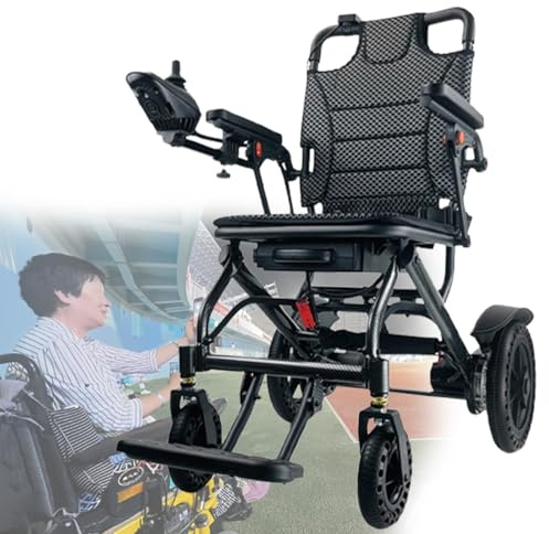 Silla de ruedas eléctrica plegable ligera con baterías extraíbles y motor de 360 W para viajes y uso diario