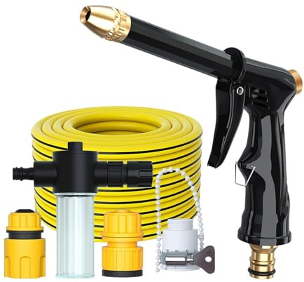 Qfdiwr Portátil para Coche - Herramienta Manual Potente con Botella Pulverizadora y Manguera de Conexión | Potente Limpiador a Alta Presión,para Lavar Aceras, Patios, Puertas, Bancos y Motocicletas