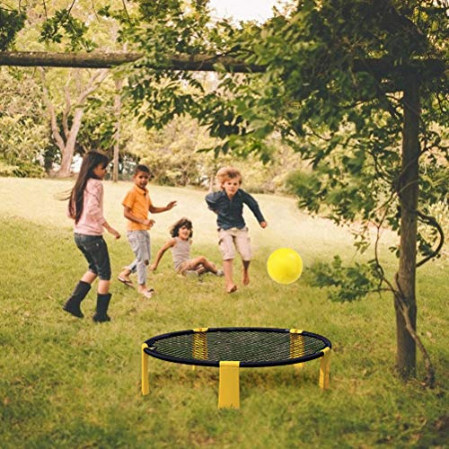 Generic Roundnet-spelset -set 4 Bollar med Uppgraderade Halkfria Stödben och Bärväska för Utomhusstrand och Bakgård Gräsmatta Vuxna Barn