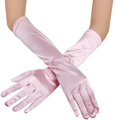 Generico Svarta Cosplay-handskar, 2022 nya kvinnor långa satinhandskar med fingrar retro danshandskar för brud, lätta att bära, för cocktailparty maskeradfest hemkomstfest