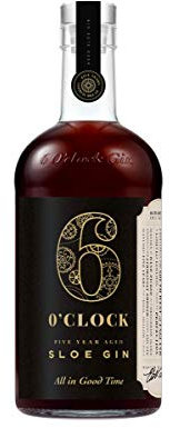 6 O'clock Gin - 5 Year Aged Sloe Gin - Almond Flavour, Vintage Gin, 35cl