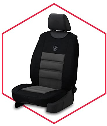 Saferide | Sitzauflage Auto Vordersitze Autositzmatte Wasserdicht Autositzbezug Fahrersitz Universal Sitzschutz Velourlederimitat Grau für Airbag geeignet 1 Autositz Vorne