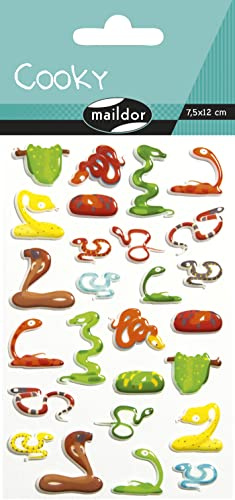 MY MANDARINE CY123C - GOMMETTES 3D Cooky - 1 planche 12x8 cm - 26 stickers - SERPENTS