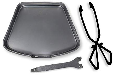 Large Silver Ash Pan with Detachable Handle and Cast Iron Coal Log Tongs…