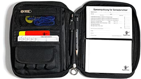 MyReferee Schiedsrichterset Professional Fußball inkl. 3 Pfeifen, Spielnotizkarten, Kugelschreiber UVM. | Schiedsrichter-Set | Schiri