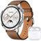 HUAWEI WATCH GT 4 46mm Smartwatch, Bis zu 2 Wochen Akkulaufzeit, Android und iOS, Kalorienmanagement, Professionelles Gesundheitsmanagement, SpO2, GPS, Deutsche Version, Braun + FreeBuds SE 2