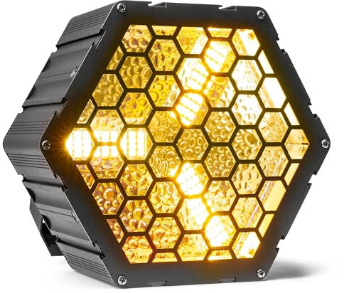 BeamZ RB90 Retro Stage Blinder 3 x 30 Watt LED Effektstrahler DMX Licht, 3-in-1 Bühnenlicht Deko DJ Lichtanlage Party, Lichtorgel Warmweiß, 72x RGB-SMD-LEDs, Stroboskop, Disco Beleuchtung