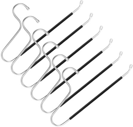 ANDRESLAD Porte-VêTements en Acier Inoxydable AntidéRapant - Organisateur De Garde-Robe Multifonctionnel pour ÉCharpes Serviettes Et Pantalons - Lot De 6