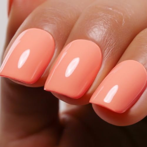 Ozzeal Gel Polish,0.5 Fl Oz Light Coral Orange Peach Gel Nail Polish Spring Summer Soak off LED UV Gel Nail Polish Art Starter Manicure Salon DIY Nail Gel Polish