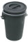 Bidone per Immondizia Rifiuti in Plastica Nero con Coperchio - 2 Manici Per un Pratico Utilizzo 50L, 1 pezzo