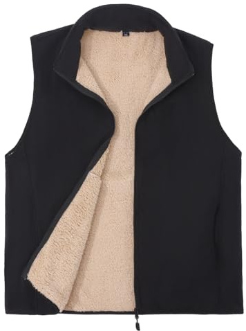 SUKUTU Gilet d'hiver pour homme en polaire Gilet d'extérieur chaud avec poches sans manches en softshell thermique