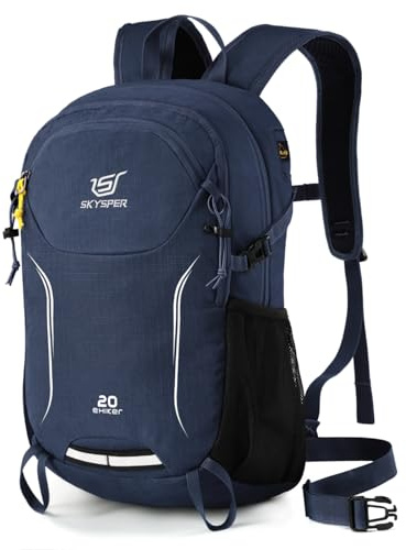 SKYSPER Leicht Wanderrucksack Klein Nachhaltig, 20L Klein Rucksack mit Rückenbelüftung Trekkingrucksack für Wandern, Camping, Outdoor