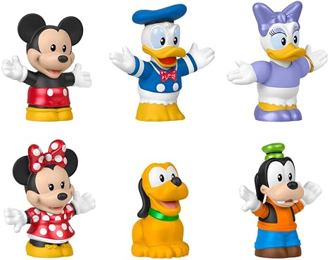 Fisher-Price Little People Disney Juguete para niños pequeños Mickey Mouse y Sus Amigos, Conjunto 6 Figuras para niños y niñas en Edad Preescolar, a Partir de 18meses, JHD08