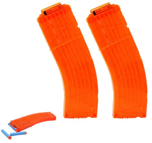 NHQZ 2 Pezzo Riserva Capacità 15 Dardi Quick-Reload Clip,Accessori per Clip per Pistola a Proiettile Morbido da 15, Caricatore, Per Regalo Ragazzo,Arancione