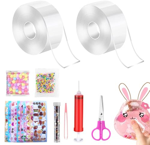 Nano Tape Bubble Kit,18 piezas Kit DIY Burbujas de Cinta Nano Set,Nano Tape Bubble Kit para Niños,Bombonera para niños y niñas Fidget Toys and regalo de cumpleaños perfecto
