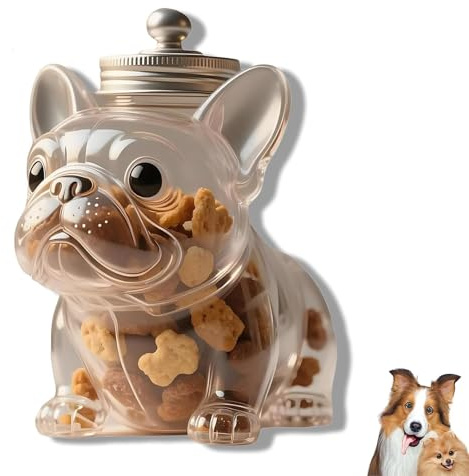 Generico Barattolo per caramelle French Bulldog, barattolo per snack Dachshund per biscotti e caramelle, graziosi contenitori ermetici con coperchio, per biscotti, cialde di caffè (C)