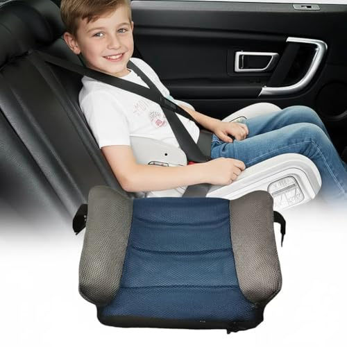 SitzerhöhungAuto K-inder, AufblasbareKindersitz Auto, Leicht & Tragbar, RückenfreieAutositzkissen, TragbarerKindersitzerhöhung, Autositz für K-inder Bequem Reisefreundlich 49 x 37 x 2 cm (Blau)