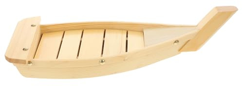 BESPORTBLE Vassoio per Sushi a Forma di Barca in Legno, Stile Giapponese, per Servire Sushi in Ristoranti a Casa, Pratico e Decorativo