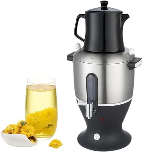 Elektrisk tebryggare, 1 500 W samovar, 5,5 l kapacitet, snabb uppvärmning, infusioner, håller värmen för turkiskt te, svart te och kaffe