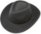 Borges & Scott Hardy - Leichter Fedora Hut mit breiter Krempe und Lederband - 100% Wollfilz - Für die Reise knautschbar - Wasserabweisend - 58cm Dunkelgrau