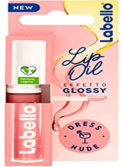 Labello Lip Oil Effetto Glossy – Dress Nude 5.5 ml, Lucidalabbra volumizzante e idratante, Olio labbra con oli di origine 100% naturale, Lip gloss per labbra morbide e luminose