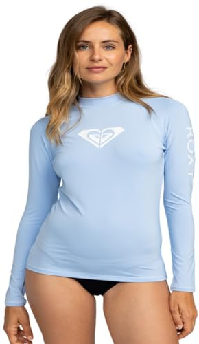 Roxy Whole Hearted Long Sleeve UPF 50 Rashguard Camisa de protección de Sarpullido, Bel Air Blue 241, M para Mujer
