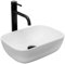 GTM Design Keramik Waschbecken - Aufsatzwaschbecken fürs Badezimmer - Rechteckiges Waschbecken - Design Waschbecken im modernen Stil - Weiß - 37x25,5x11,5 cm