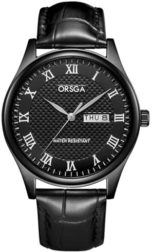 CIVO Uhren Herren Lederarmband Armbanduhr: Klassisch Schwarz Römische Zahlen Analog Quarz Herrenuhr Datum - Elegantes Geschenke für Männer