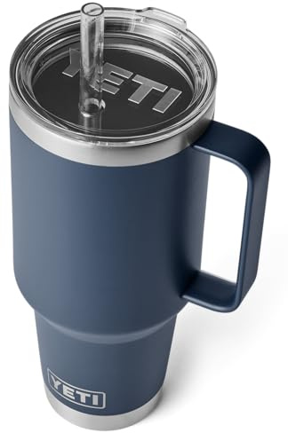 YETI Rambler Trinkbecher Mit Trinkhalmdeckel, Navy, 42 oz (1,2 l)