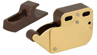 Chiusura a Cricchetto per Ante Mobili con Sistema Apertura a Scatto Premi Apri, Chiusura a Pressione per Sportelli Cucina, Bagno e Armadi senza Maniglia, in Ferro Ottonato