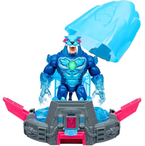 MrBeast Lab Melt The Ice To Release A Beast With The Cryo Lab samlarfigur, 18 cm figur med 30+ ljus, ljud och reaktioner, inkluderar 2 vapen, 2 stora kattfigurer att samla