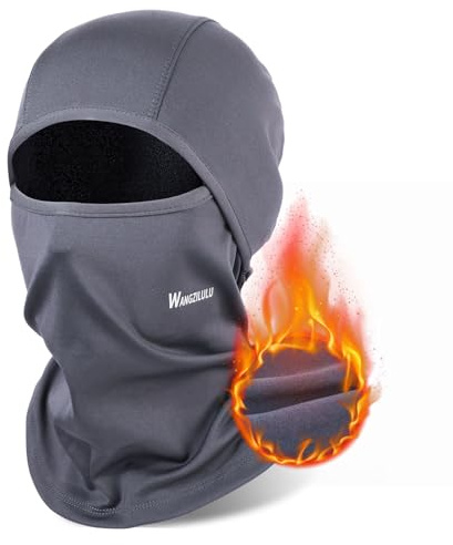AYPOW Pasamontañas Motocicleta Bicicleta, Transpirable Anti Viento Balaclava Máscara Facial de Esquí Debajo del Casco Braga Cuello con Térmica Forro Polar para Invierno y al Aire Libre Hombre y Mujer