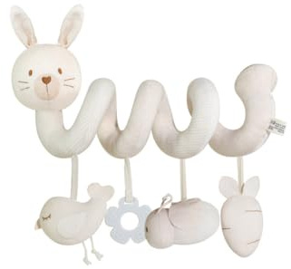 Spirale d'activité Bébé Animaux Jouet en Peluche Suspendu - Jouets Sensoriels Développement pour Poussette, Lit, Siège Voiture
