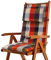 Beautissu 7er Set Premium Hochlehner Auflage Kopfpolster 120x50cm Sun-HL – 8cm Dick Polster Gartenstuhlauflage rutschfest Befestigungsbänder UV-Lichtechtheit 5 – Robust Stoff Orange Beige kariert