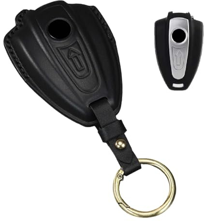 HIBEYO Custodia per chiave moto adatta per BMW R18 R18TC R18B classico escavatore transcontinentale 2020-2024 custodia portachiavi in pelle custodia protettiva portachiavi portachiavi nero