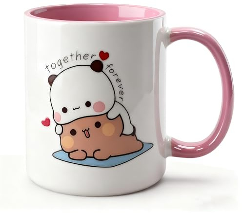 Bubu Dudu-mugg, 330 ml, Dudu Bubu cappuccinokoppar, stor kaffekopp för par, mugg, kärlekspar, keramikmugg för te, kaffe, björn och panda, roliga muggar, present till par