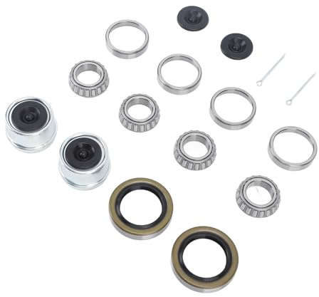 Tbest Boat Trailer Axle Hub Wheel Bearing Kit 1.98in Dust Caps Seals - / 16in 2000 to 2200 Lbs Accessories Installation Ease