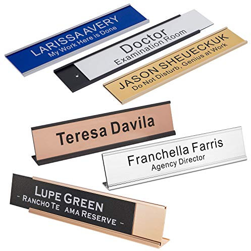 Personalisierte Namensschild Klingelschild selbstklebend Schreibtischhalter Kundenspezifische Gravur 250 x 50 mm