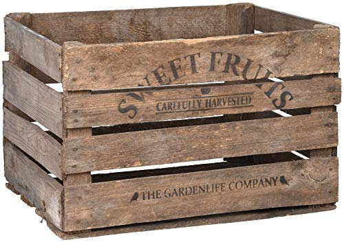 Esschert Design Caisse en Bois vieillie 51 x 42 cm