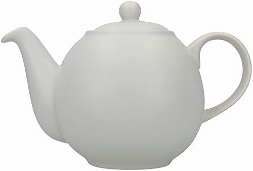 London Pottery Globe Teapot with Strainer in Gift Box, Ceramic, Nordic Grey, 4 Cup (900 ml)