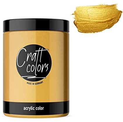 Craft Colors® DESIGN GOLD Wand und Dekofarbe 750ml | Made in Germany | feine premium Pigmente | Universal Acrylfarbe mit hoher Deckkraft | schnell trocknend