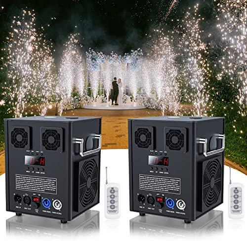 FODEXAZY Neue Version 700W Pyrotechnikmaschinen Cold Spark Feuerwerksmaschine Spark Machine mit Fernbedienung für Party Halloween Hochzeit Konzert 2PCS