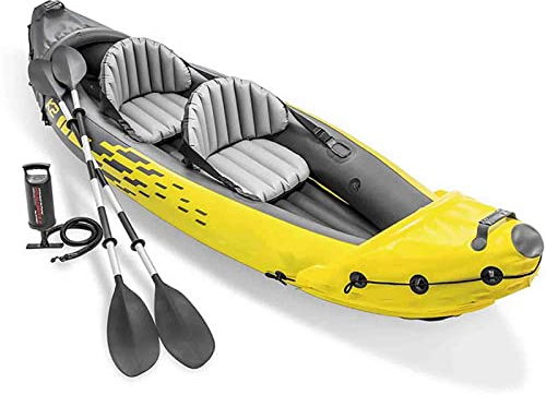 FJAUOQ Kajak Aufblasbar 2 Personen Kanu Luftkajak Inkl Paddel Pumpe Transporttasche Aufblasbares Paddelboot Kajaks Mit ZubehöR Wasserboot Wasser Boot,B,312x76cm