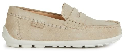Geox J New Fast Boy A, Mocassini, Beige Chiaro, 38 EU