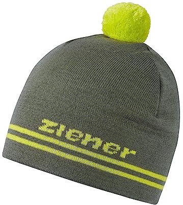 Ziener Unisex IMHAN Bommel-Mütze/warm, gestrickt, gefüttert, Green mud, Usex
