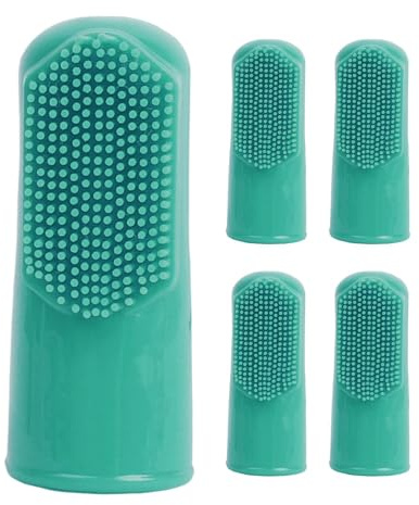Cepillo de dientes de silicona para perro, cepillo de dientes reutilizable para perros, 5 cepillos de dientes de silicona suave para perros, cepillo de dientes fácil de usar para perros, puhppies,