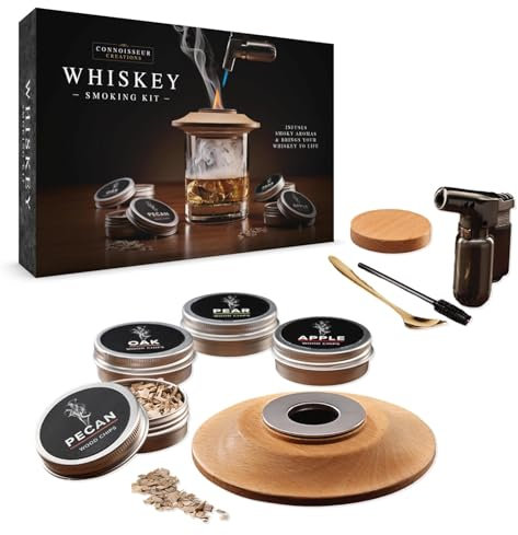 Connoisseur Creations Whiskey Smoker Set | Wood Burning Accessory Flavouring Kit
