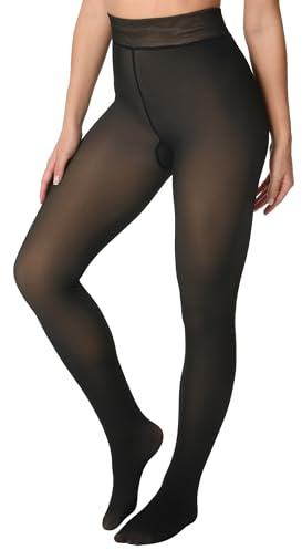 Caldodo Collants thermiques doublés en polaire Leggings épais et chauds pour femme Taille haute