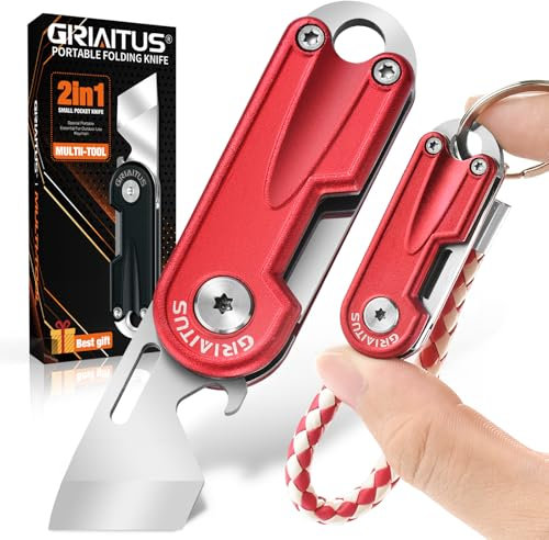 Geschenke für Männer 2in1 Taschenmesser Multitool Gadgets mit Teppichmesser Flaschenöffner Schlüsselanhänger Camping Zubehör Weihnachtsgeschenke Geburtstagsgeschenk